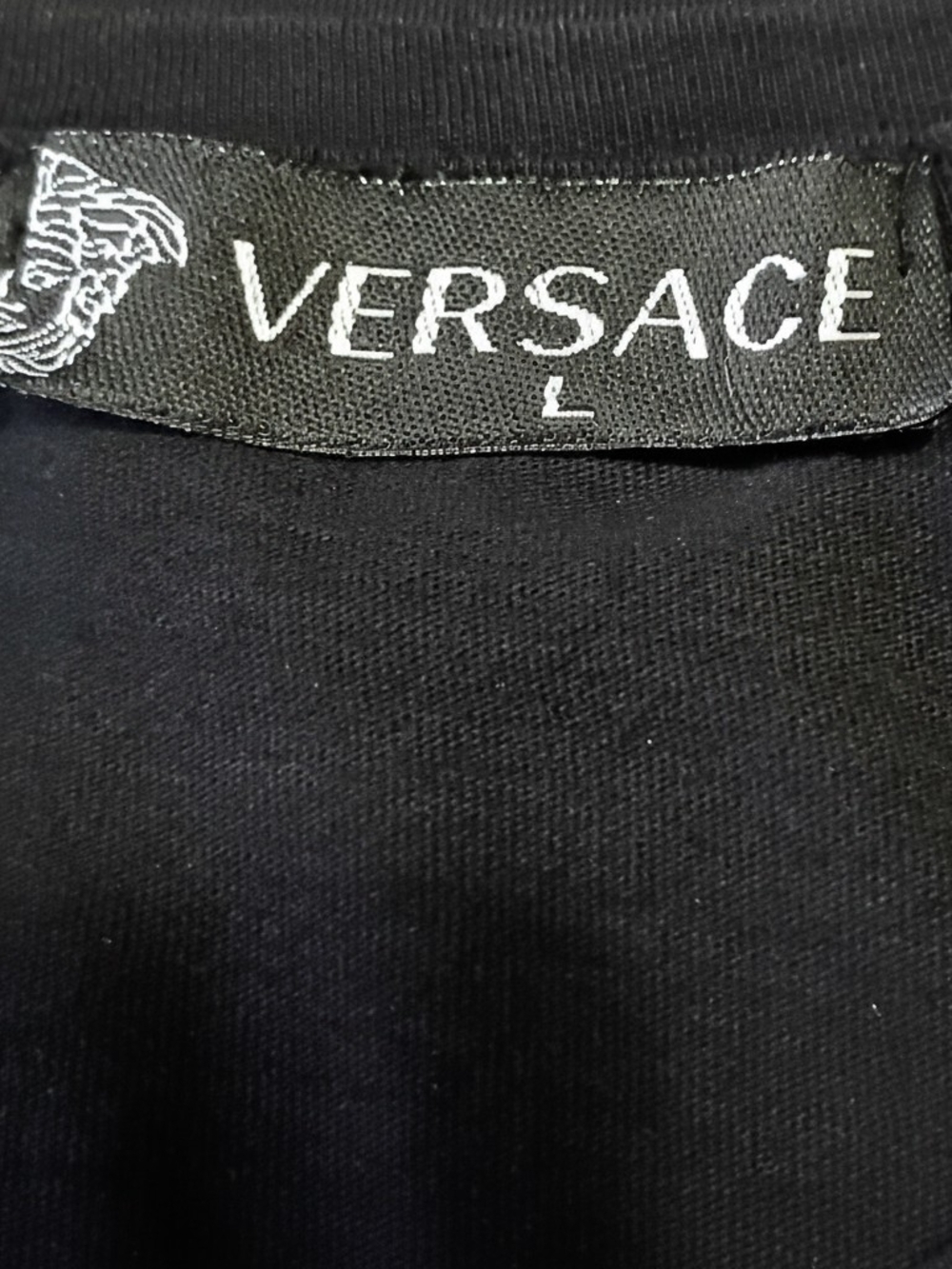 Versace Black Raised Medusa Emblem Short Sleeve Tee - Picture 5 of 7